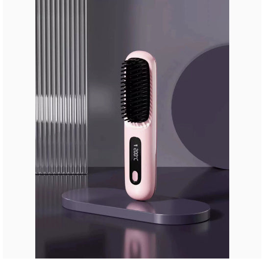 Draadloze 2-in-1 USB Stijl- en Krulborstel – 35 W, 3 Warmtestanden, Snelle OP-lading