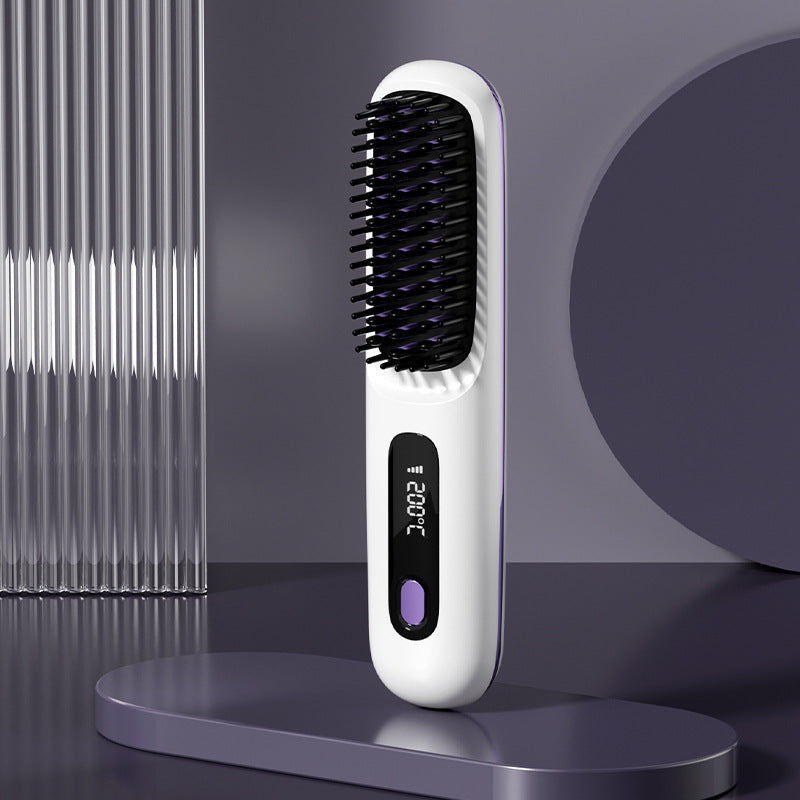 Draadloze 2-in-1 USB Stijl- en Krulborstel – 35 W, 3 Warmtestanden, Snelle OP-lading