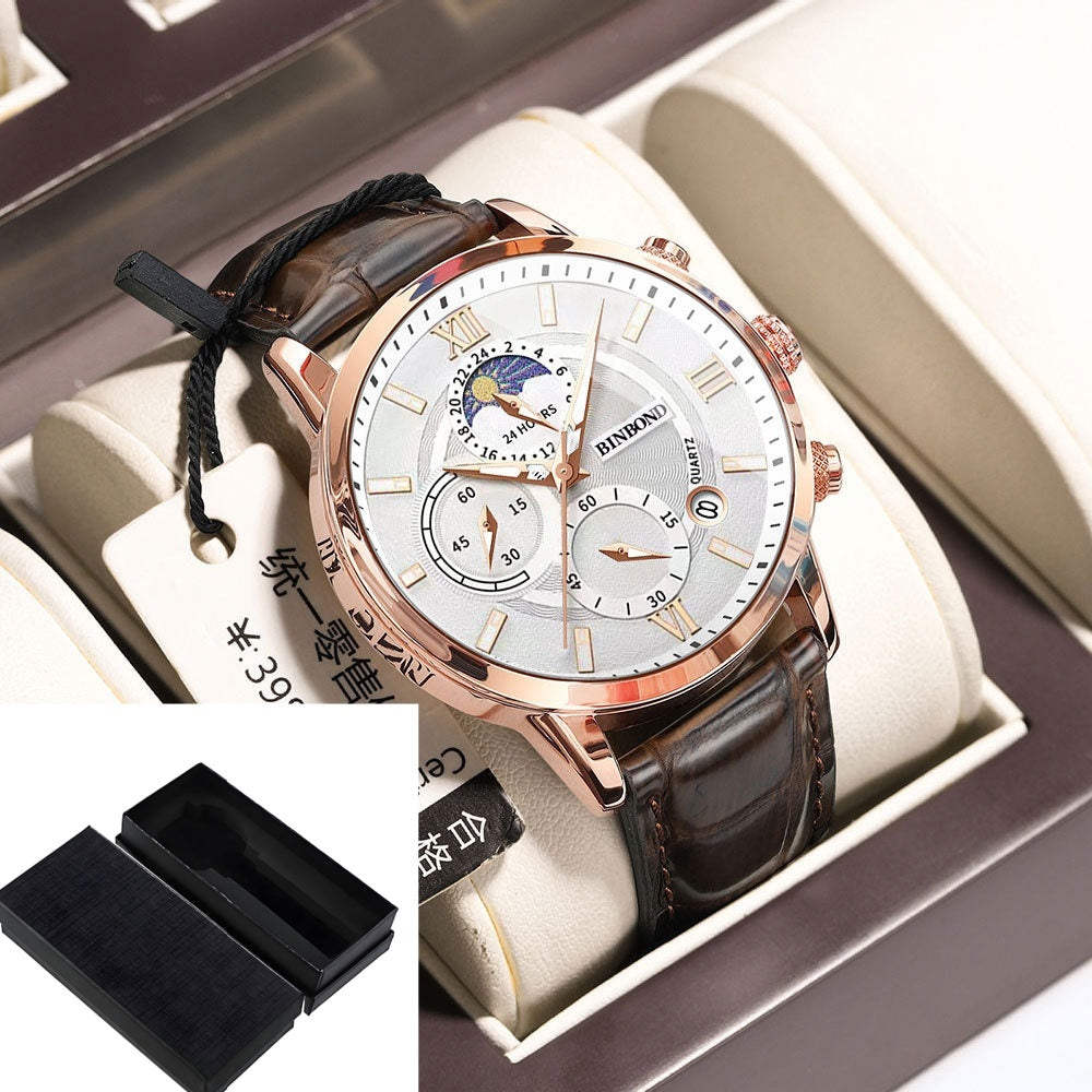 Luxe Multifunctionele Chronograaf Herenhorloge – Waterdicht Quartz Design | Stijlvolle Mode & Precisie