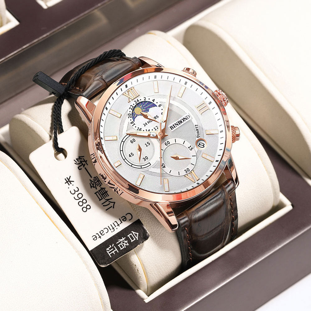 Luxe Multifunctionele Chronograaf Herenhorloge – Waterdicht Quartz Design | Stijlvolle Mode & Precisie