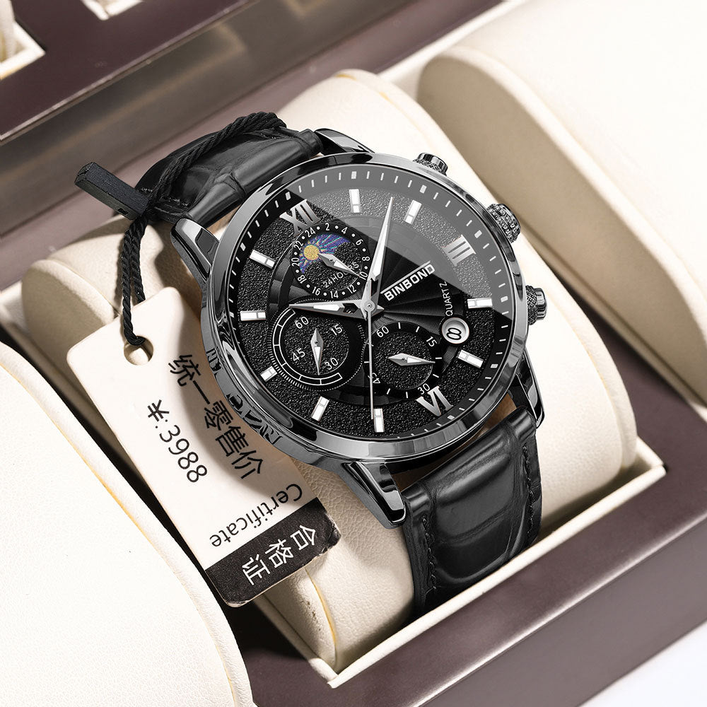 Luxe Multifunctionele Chronograaf Herenhorloge – Waterdicht Quartz Design | Stijlvolle Mode & Precisie