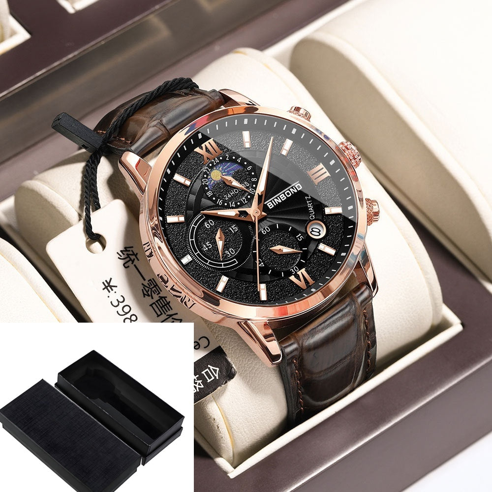 Luxe Multifunctionele Chronograaf Herenhorloge – Waterdicht Quartz Design | Stijlvolle Mode & Precisie