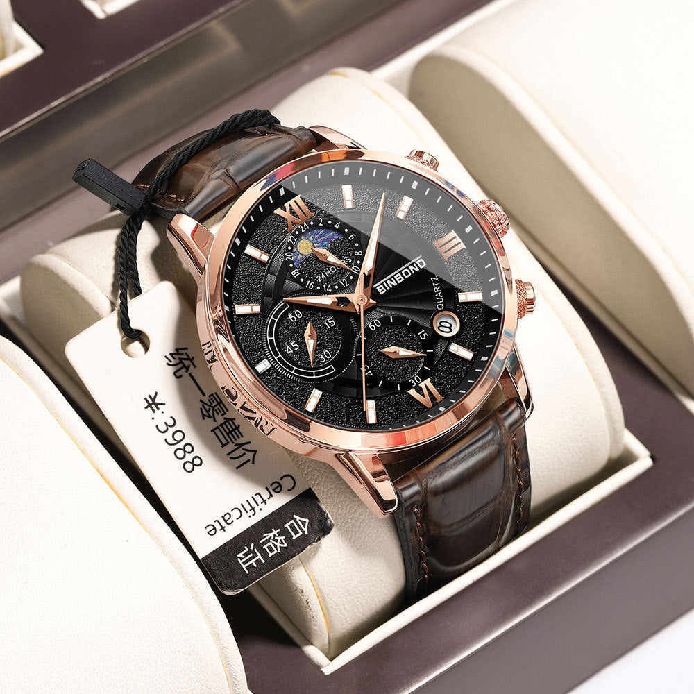 Luxe Multifunctionele Chronograaf Herenhorloge – Waterdicht Quartz Design | Stijlvolle Mode & Precisie