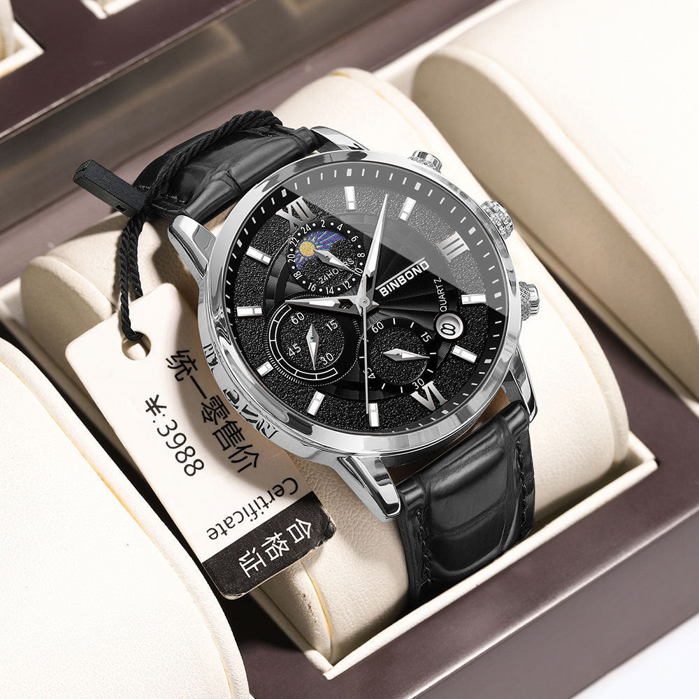 Luxe Multifunctionele Chronograaf Herenhorloge – Waterdicht Quartz Design | Stijlvolle Mode & Precisie