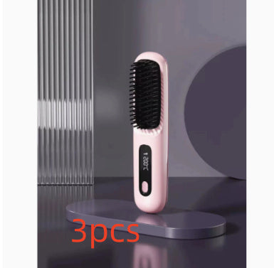 Draadloze 2-in-1 USB Stijl- en Krulborstel – 35 W, 3 Warmtestanden, Snelle OP-lading