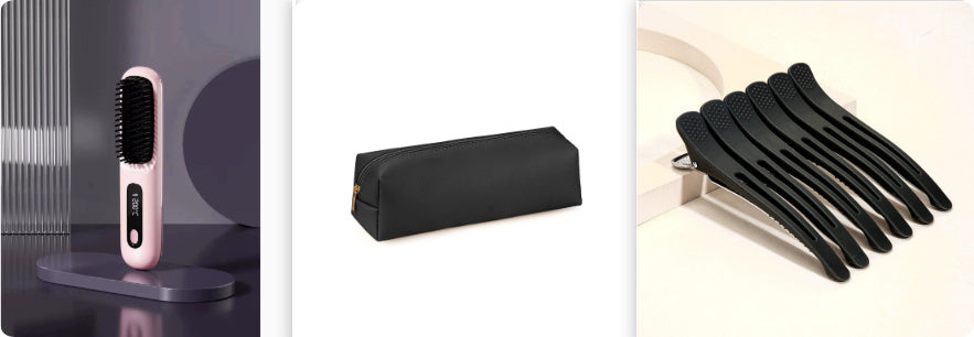 Draadloze 2-in-1 USB Stijl- en Krulborstel – 35 W, 3 Warmtestanden, Snelle OP-lading