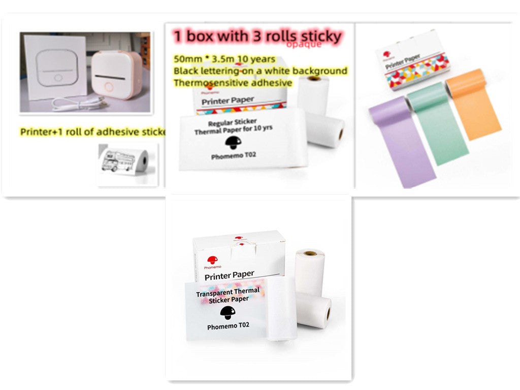 Draagbare Mini Thermische Label- & Fotoprinter – Bluetooth Inktloze Printer voor Studenten, Notities & Prijslabels