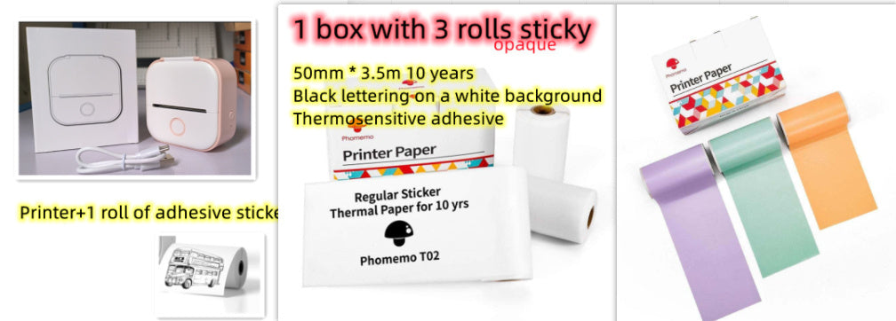 Draagbare Mini Thermische Label- & Fotoprinter – Bluetooth Inktloze Printer voor Studenten, Notities & Prijslabels