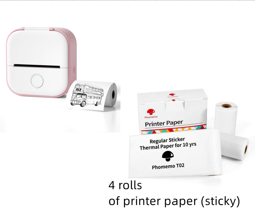 Draagbare Mini Thermische Label- & Fotoprinter – Bluetooth Inktloze Printer voor Studenten, Notities & Prijslabels