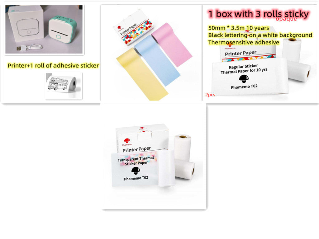 Draagbare Mini Thermische Label- & Fotoprinter – Bluetooth Inktloze Printer voor Studenten, Notities & Prijslabels